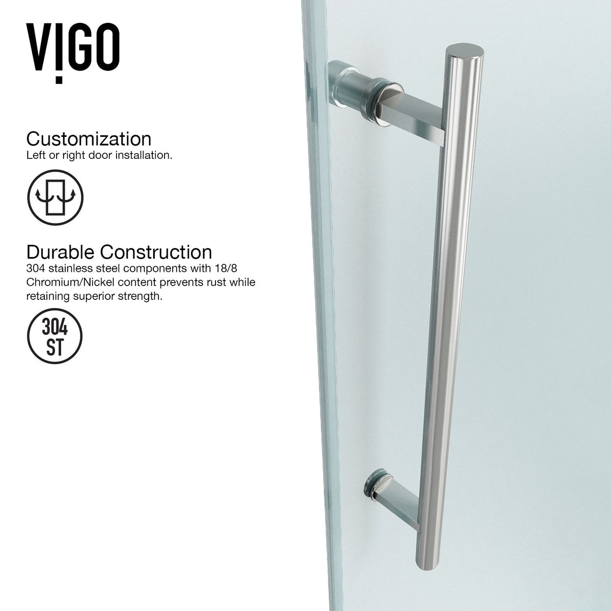 Stainless steel shower enclosure with cool touch exterior and exposed rollers