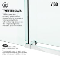 Elan E-Class 34 in. L x 46 in. W x 76 in. H Frameless Sliding Rectangle Shower Enclosure and Satro 3-Piece Bath Hardware Set in Chrome