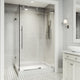 Elan E-Class frameless rectangle shower enclosure with stainless steel frame and white base