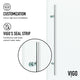 Elan E-Class frameless stainless steel rectangle shower enclosure with sliding door and white drain base
