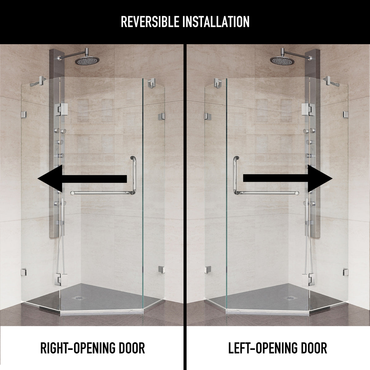 Piedmont Frameless Neo-Angle Shower Enclosure
