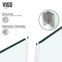 Piedmont 38 in. L x 38 in. W x 73 in. H Frameless Hinged Neo-angle Shower Enclosure and Satro 3-Piece Bath Hardware Set in Brushed Nickel