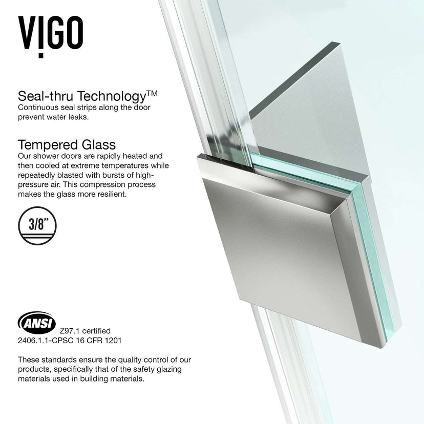 Modern contemporary shower door with base and cool touch exterior