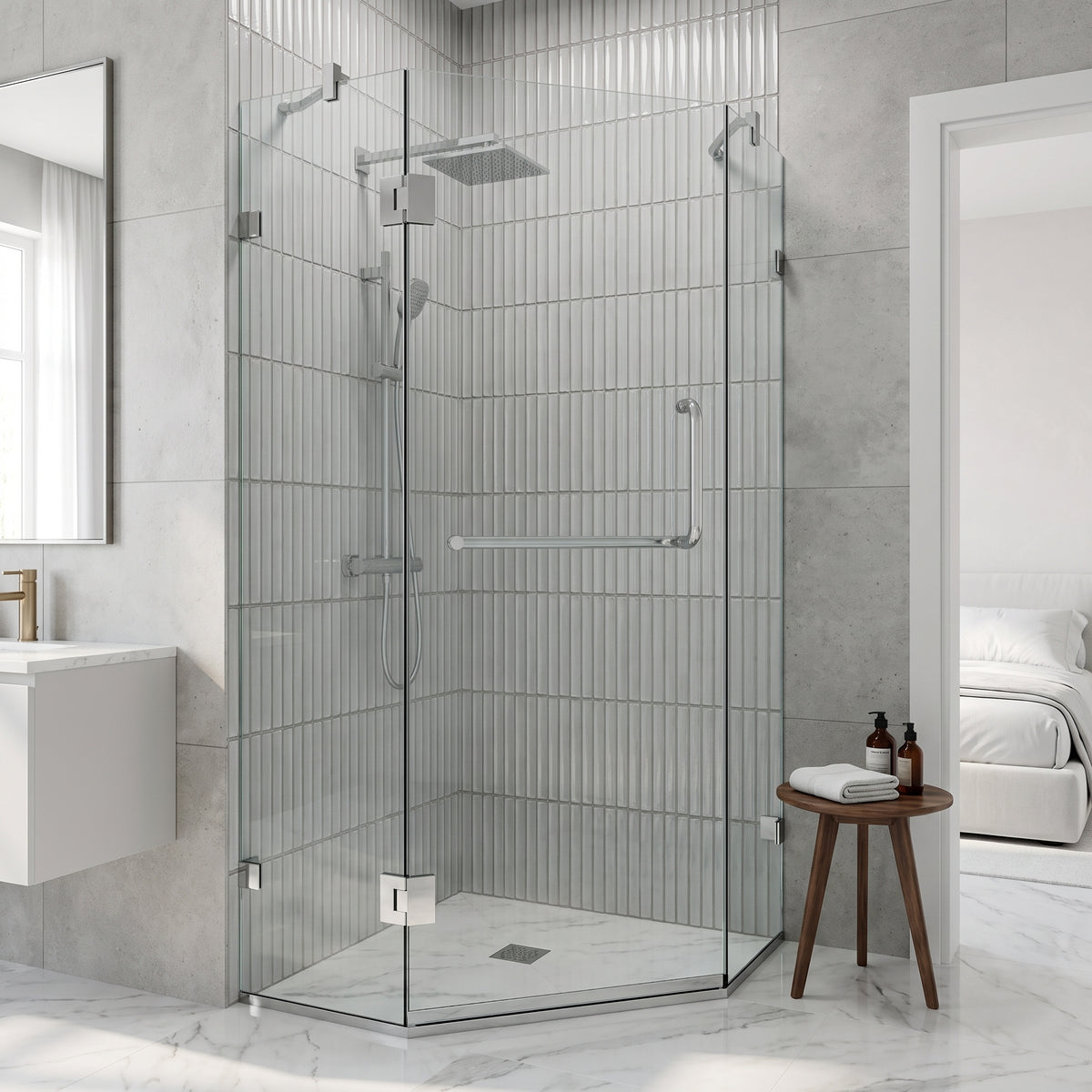 Piedmont Frameless Neo-Angle Shower Enclosure