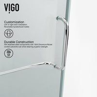 Piedmont 36 in. L x 36 in. W x 73 in. H Frameless Hinged Neo-angle Shower Enclosure and Satro 3-Piece Bath Hardware Set in Chrome