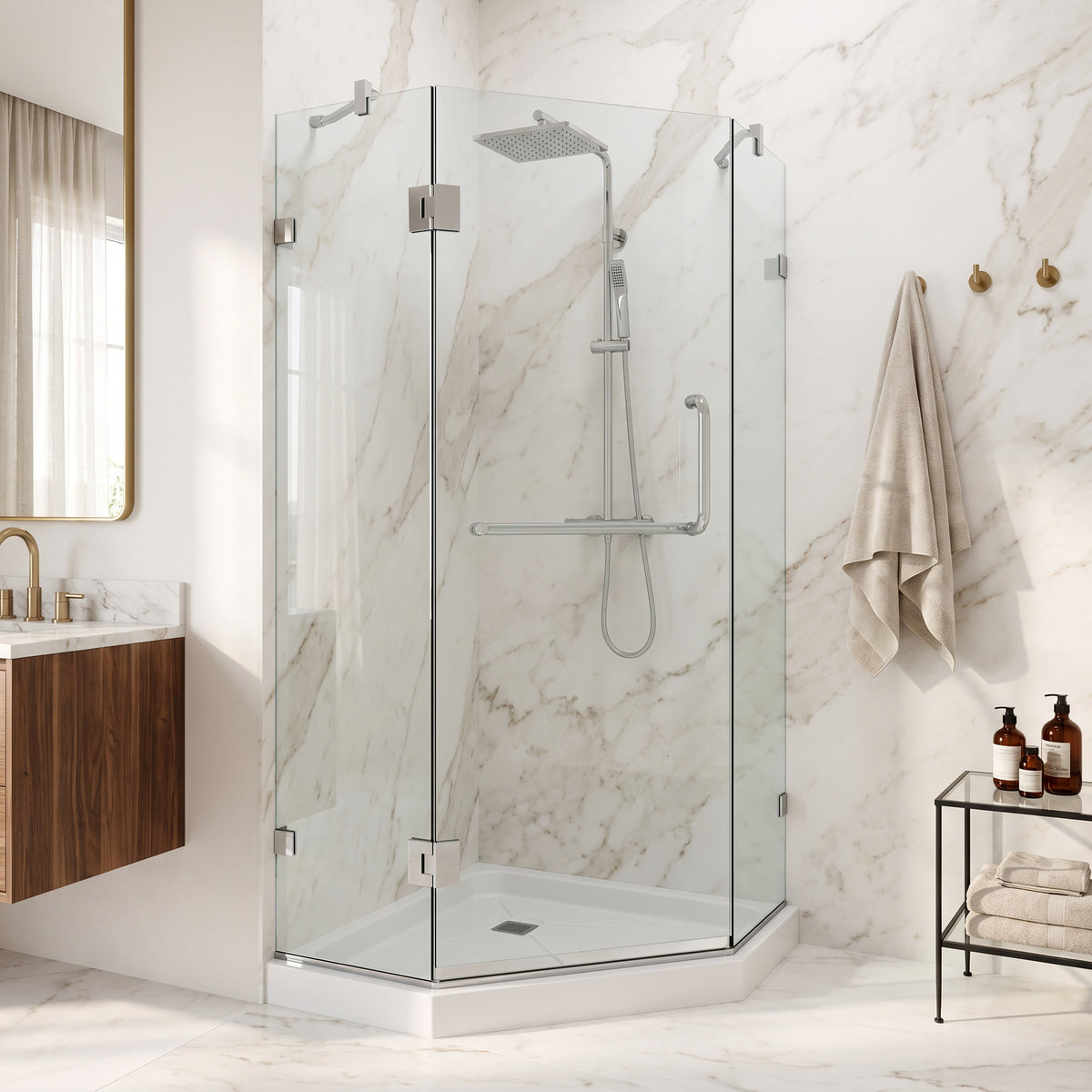 Piedmont Frameless Neo-Angle Shower Enclosure