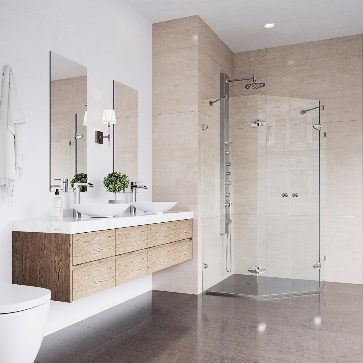 Gemini Frameless Neo-Angle Shower Enclosure