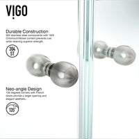 Gemini 45 in. L x 45 in. W x 73 in. H Frameless Hinged Neo-angle Shower Enclosure and Satro 3-Piece Bath Hardware Set in Brushed Nickel