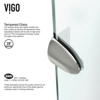 Gemini 45 in. L x 45 in. W x 73 in. H Frameless Hinged Neo-angle Shower Enclosure and Satro 3-Piece Bath Hardware Set in Brushed Nickel
