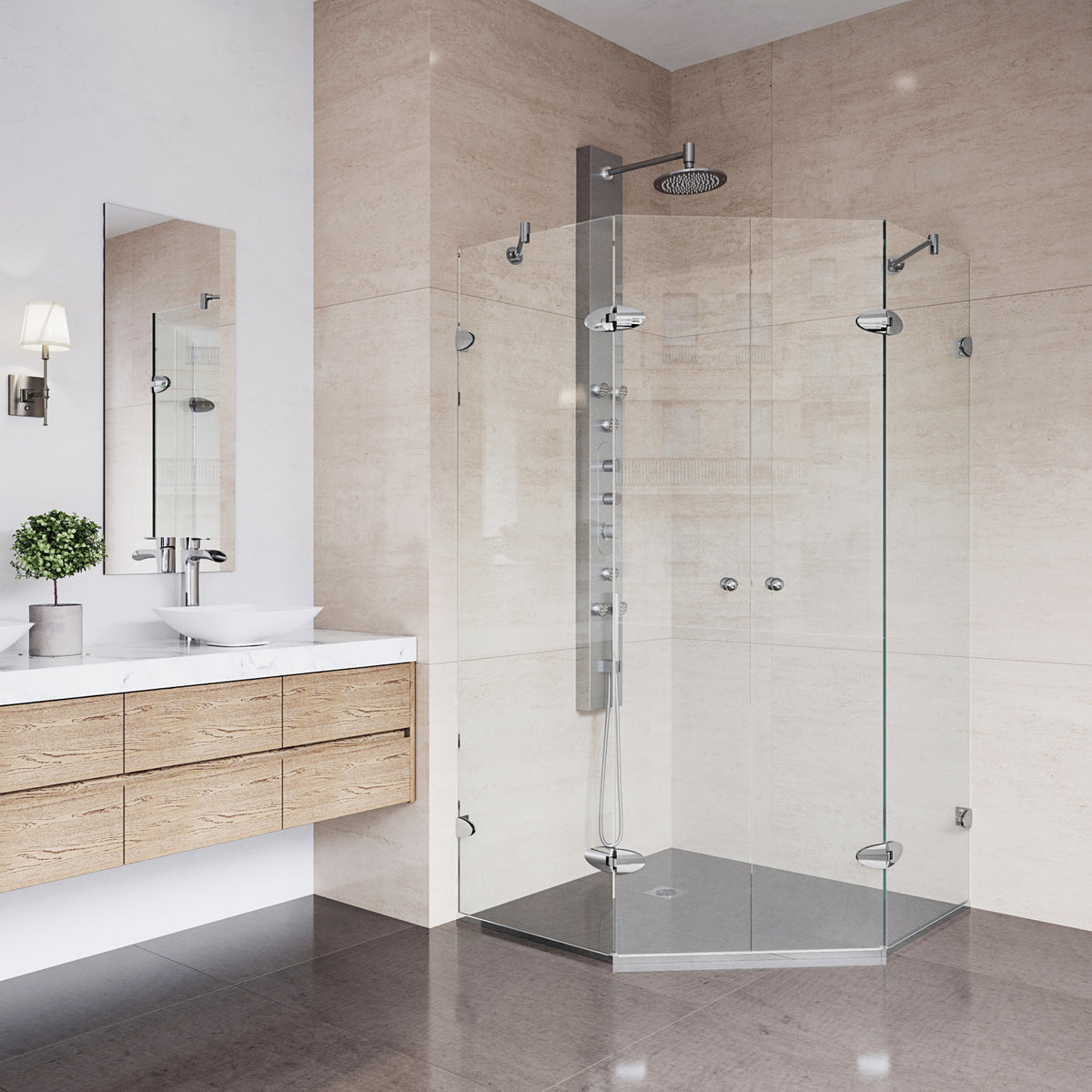 Gemini Frameless Neo-Angle Shower Enclosure