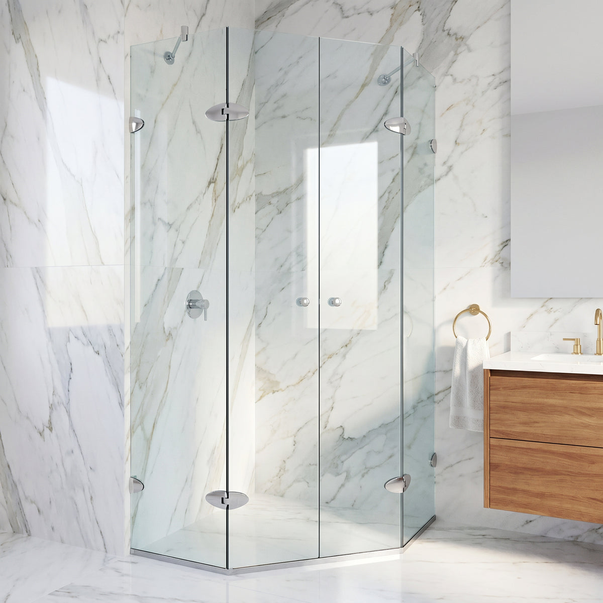 Gemini Frameless Neo-Angle Shower Enclosure