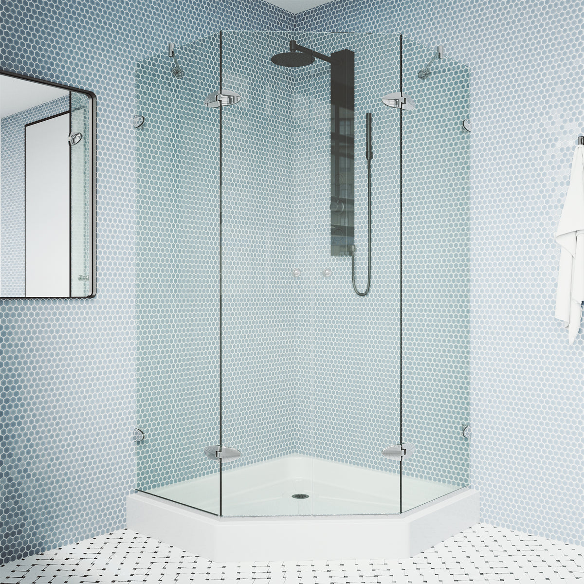 Gemini Frameless Neo-Angle Shower Enclosure