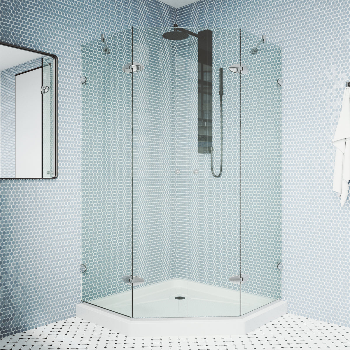Gemini Frameless Neo-Angle Shower Enclosure