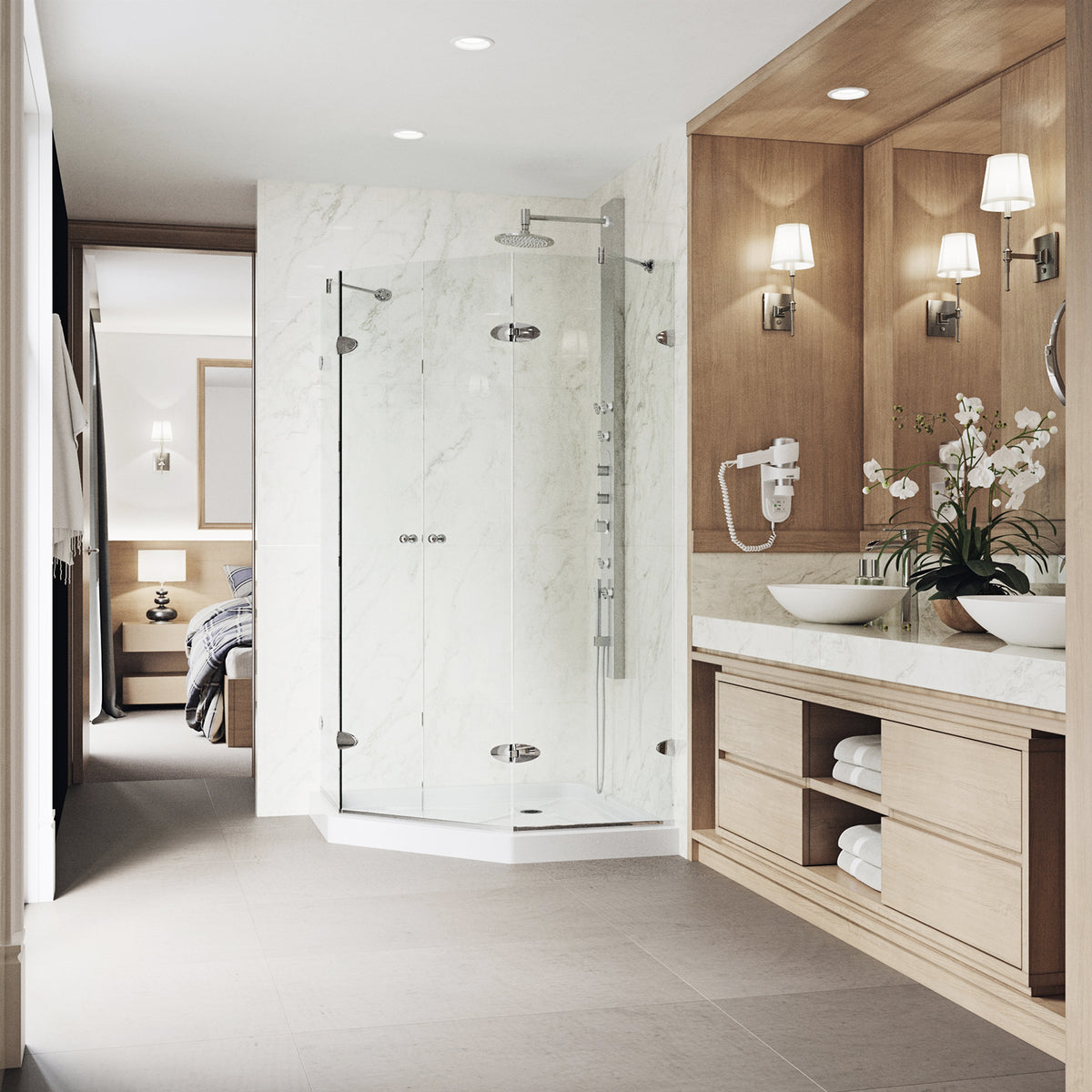 Gemini Frameless Neo-Angle Shower Enclosure