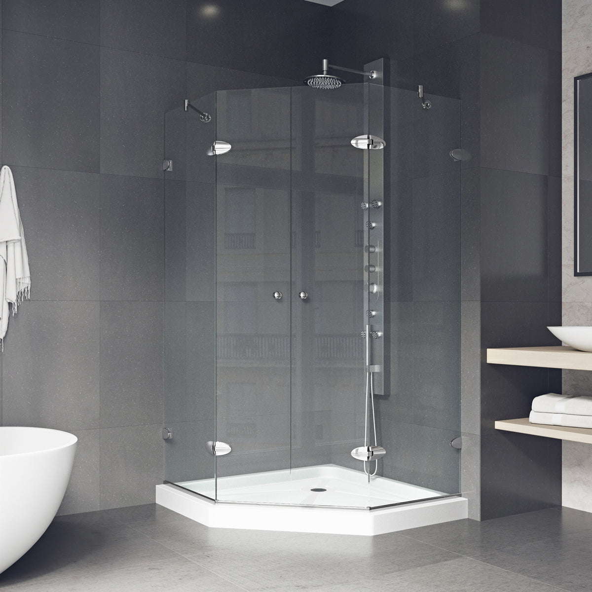 Gemini Frameless Neo-Angle Shower Enclosure
