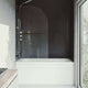 Clear glass hinged tub door with left or right handle position and modern design