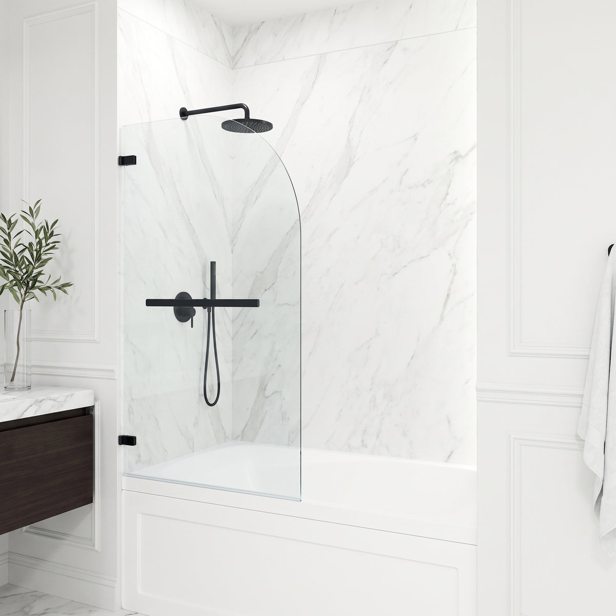 Orion Frameless Hinged Tub Door