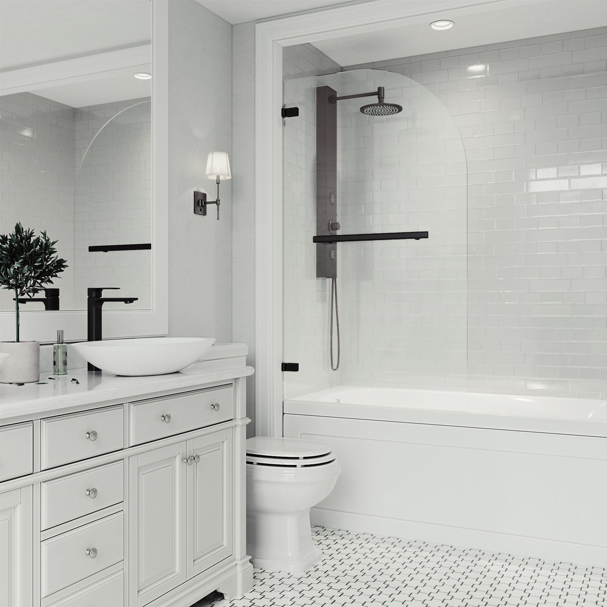 Orion Frameless Hinged Tub Door