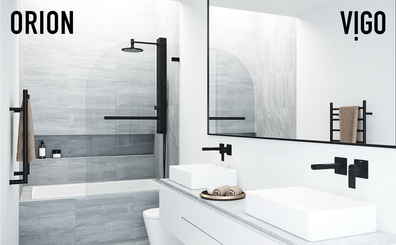 Orion Hinged Frameless Tub Door with Clear Glass