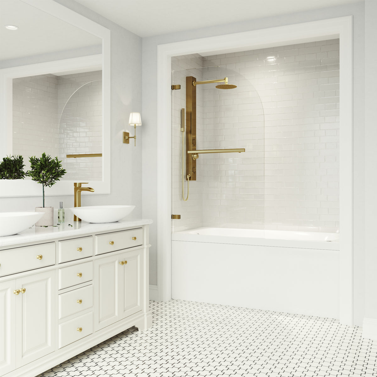 Orion Frameless Hinged Tub Door