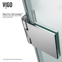 Rialto 34 in. W x 58 in. H Hinged Frameless Tub Door in Chrome with 5/16 in. (8mm) Clear Glass and Meridian 4-Piece Bath Hardware Set