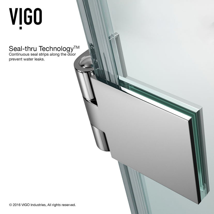 Rialto 34 in. W x 58 in. H Hinged Frameless Tub Door in Chrome with 5/16 in. (8mm) Clear Glass and Arden 3-Piece Bath Hardware Set