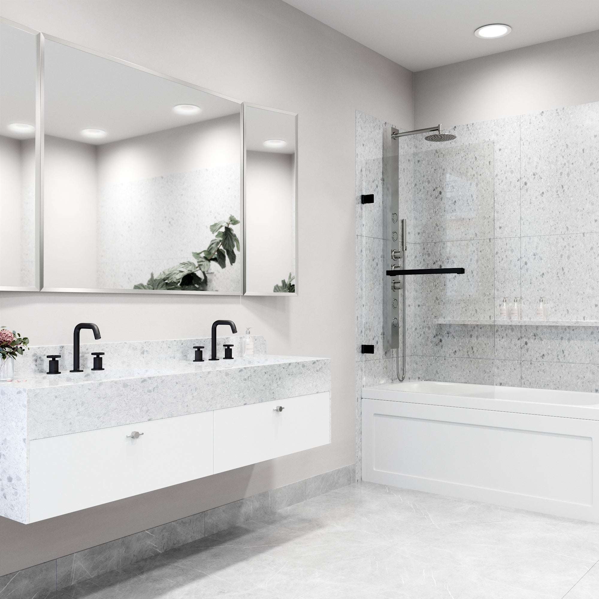 Rialto Frameless Hinged Tub Door by VIGO