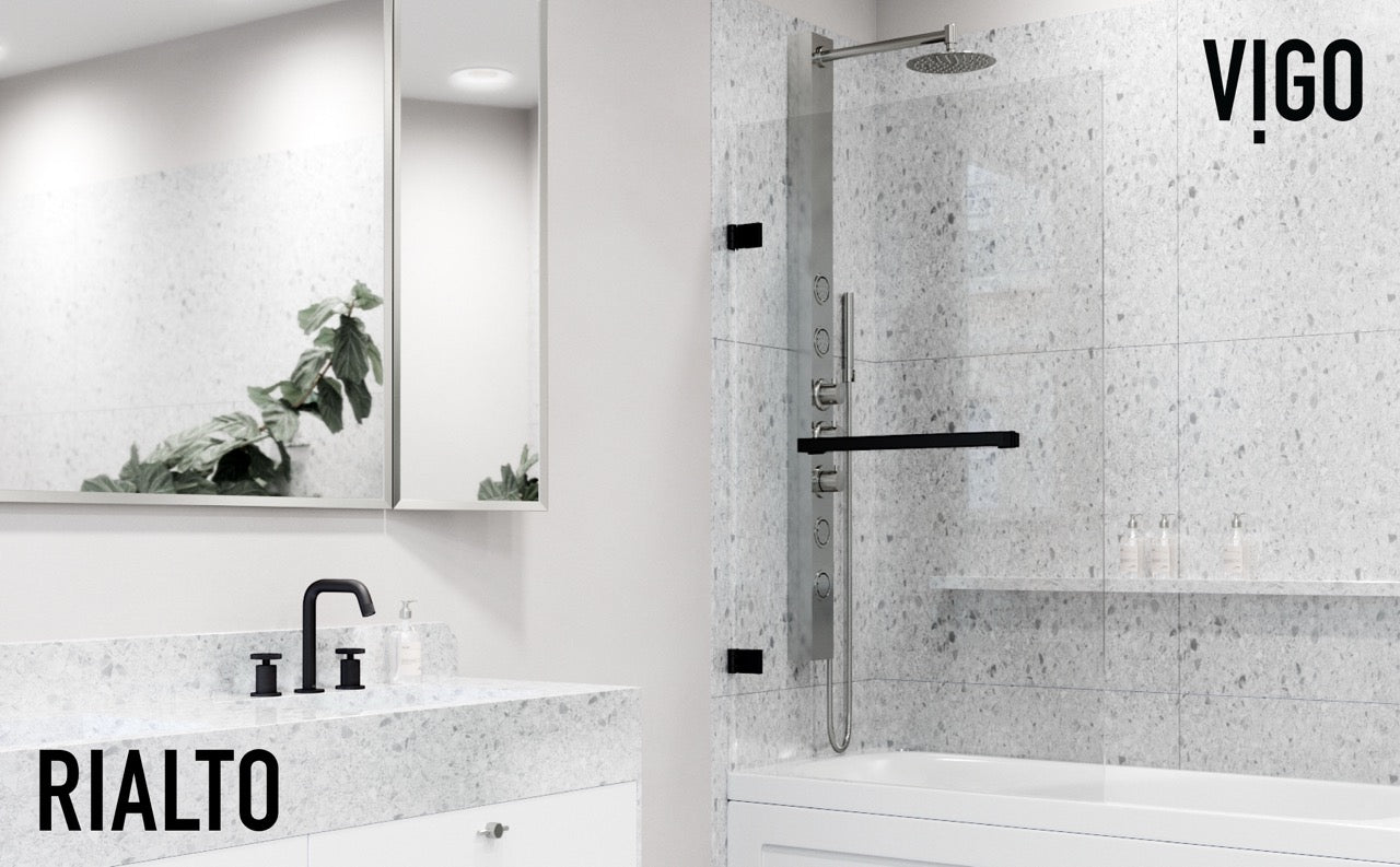 VIGO Rialto Frameless Hinged Tub Door 