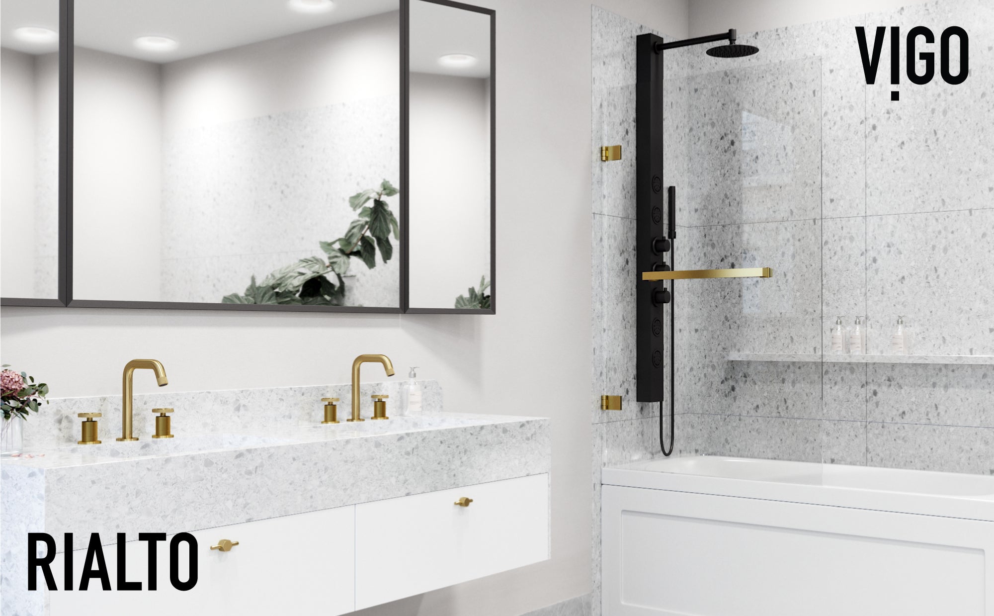 VIGO Rialto Frameless Hinged Tub Door 