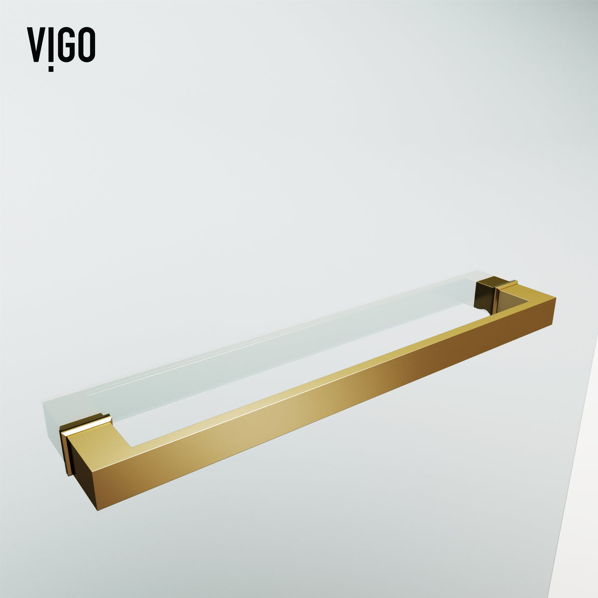 Rialto 34 in. W x 58 in. H Hinged Frameless Tub Door in Matte Brushed Gold with 5/16 in. (8mm) Clear Glass and Cass 4-Piece Bath Hardware Set
