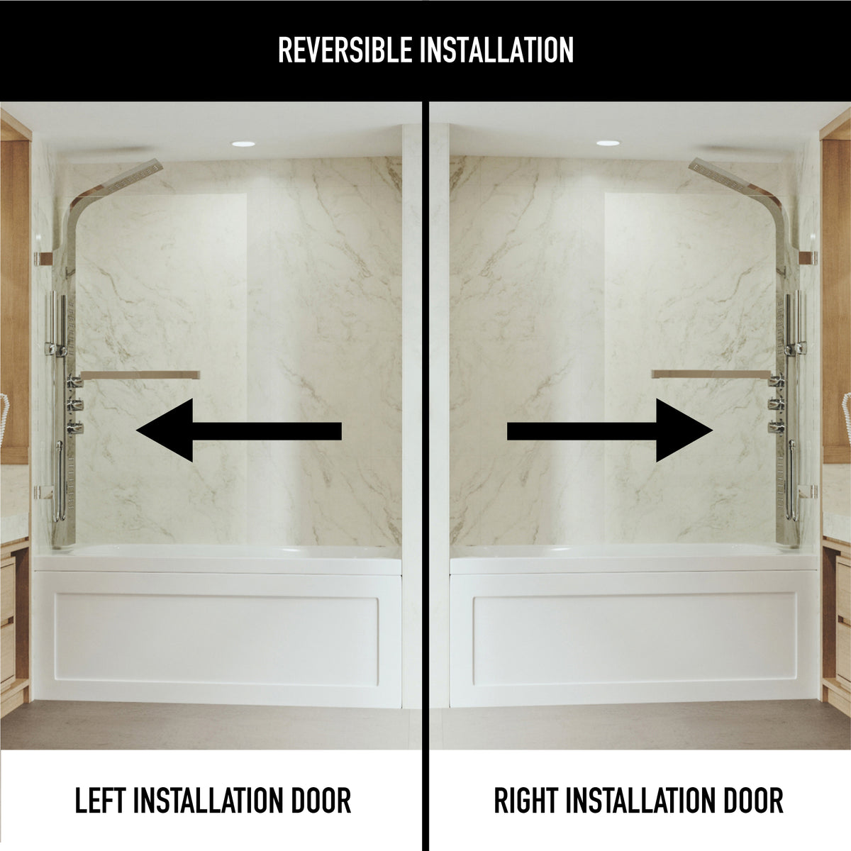 Rialto Frameless Hinged Tub Door