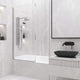 VIGO Meridian Zenith 34 x 62 in. Semi-Framed Fixed Tub Screen with Clear/Fluted Tempered Glass