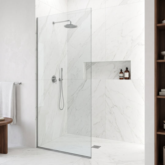 Meridian Zenith 34 x 74 in. Semi-Framed Fixed Shower Screen