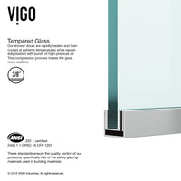Zenith 34 in. W x 74 in. H Frameless Fixed Shower Screen Door and Satro 3-Piece Bath Hardware Set in Chrome