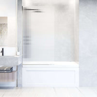 VIGO Meridian Zenith 34 x 62 in. Semi-Framed Fixed Tub Screen with Clear/Fluted Tempered Glass