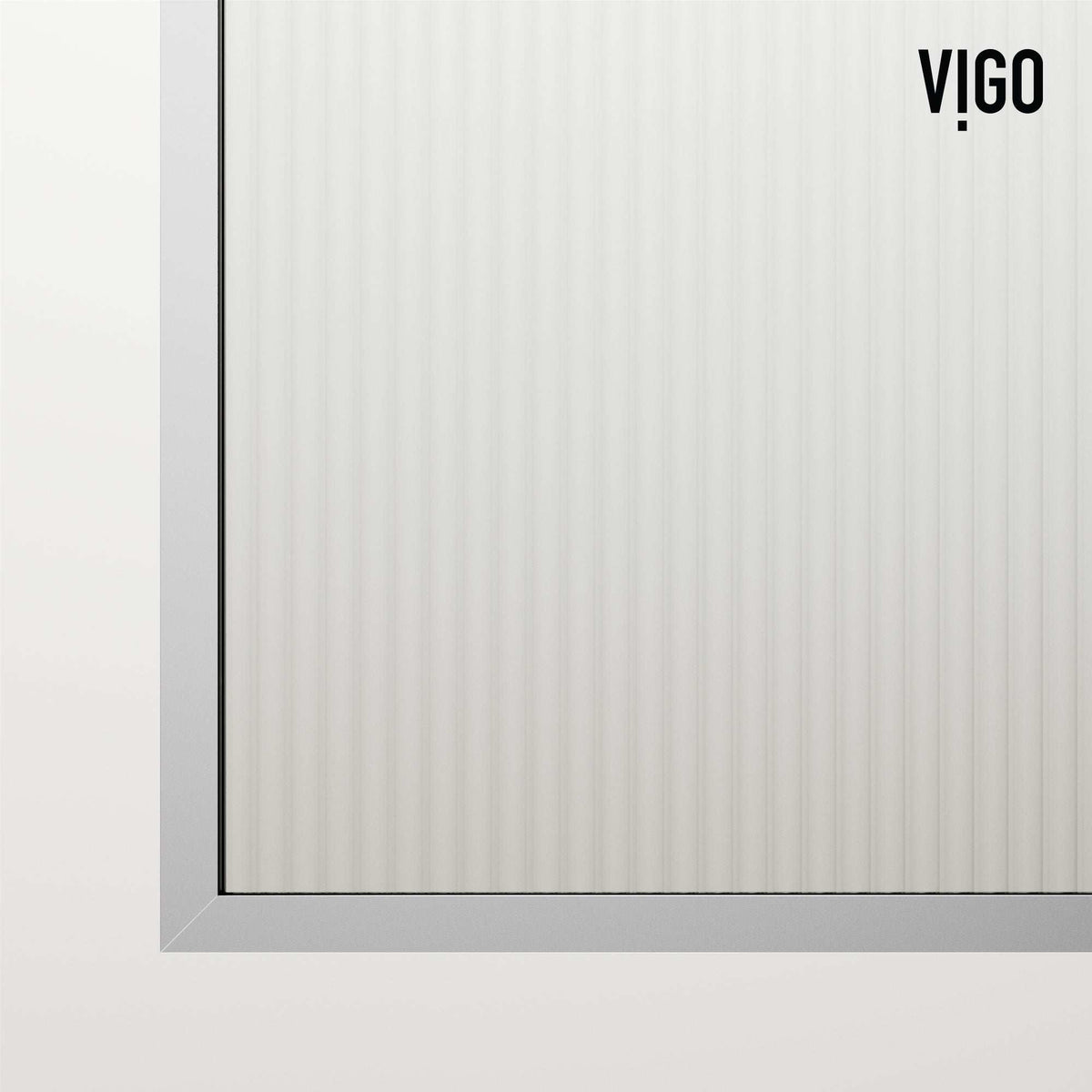 VIGO Meridian Zenith 34 x 62 in. Semi-Framed Fixed Tub Screen with Clear/Fluted Tempered Glass