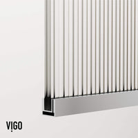 VIGO Meridian Zenith 34 x 62 in. Semi-Framed Fixed Tub Screen with Clear/Fluted Tempered Glass