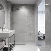 Meridian Zenith 34 x 74 in. Semi-Framed Fixed Shower Screen