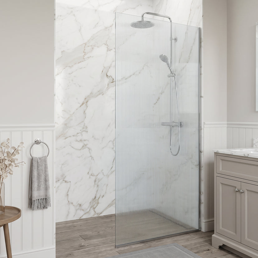 Meridian Zenith 34 x 74 in. Semi-Framed Fixed Shower Screen