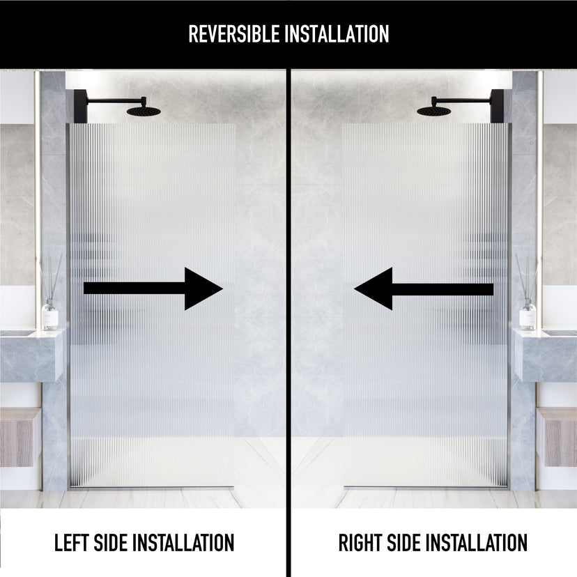 Meridian Zenith 34 x 74 in. Semi-Framed Fixed Shower Screen
