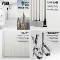 Meridian Zenith 34 x 74 in. Semi-Framed Fixed Shower Screen