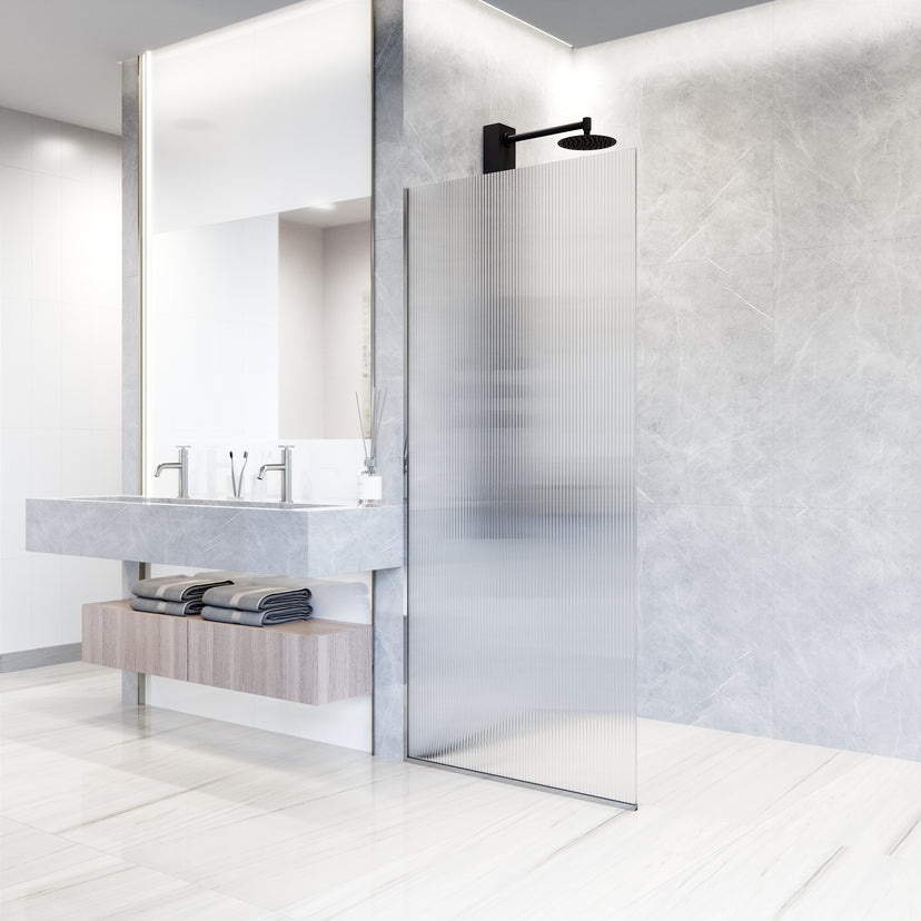 Meridian Zenith 34 x 74 in. Semi-Framed Fixed Shower Screen