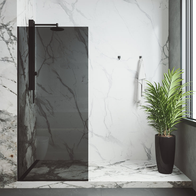 Meridian Zenith 34 x 74 in. Semi-Framed Fixed Shower Screen