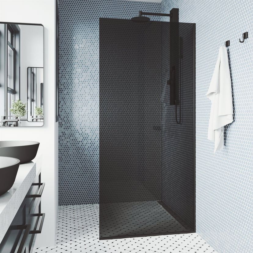 Meridian Zenith 34 x 74 in. Semi-Framed Fixed Shower Screen