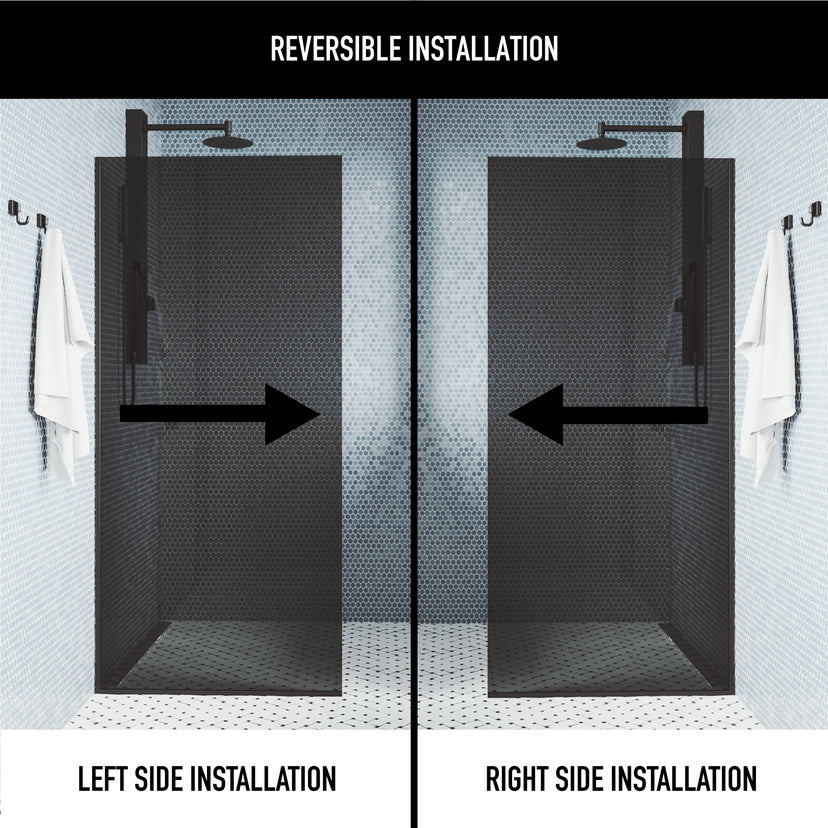 Meridian Zenith 34 x 74 in. Semi-Framed Fixed Shower Screen