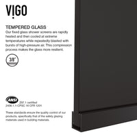 Meridian Zenith 34 x 74 in. Semi-Framed Fixed Shower Screen