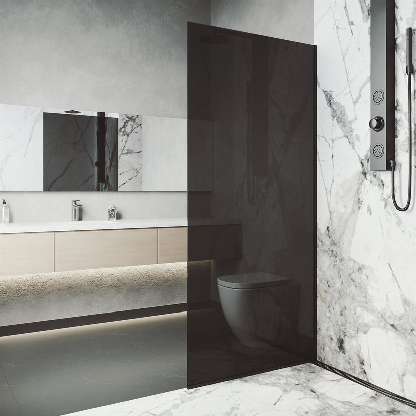 Meridian Zenith 34 x 74 in. Semi-Framed Fixed Shower Screen