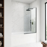 VIGO Meridian Zenith 34 x 62 in. Semi-Framed Fixed Tub Screen with Clear/Fluted Tempered Glass