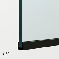 VIGO Meridian Zenith 34 x 62 in. Semi-Framed Fixed Tub Screen with Clear/Fluted Tempered Glass