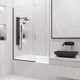 VIGO Meridian Zenith 34 x 62 in. Semi-Framed Fixed Tub Screen with Clear/Fluted Tempered Glass